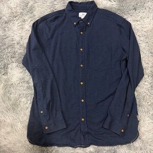 Surfside Supply Mens Dark Navy Blue Long Sleeve Button Up Shirt XL